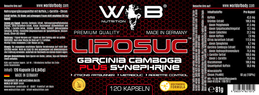 LIPOSUC 120 CAPS | STRONG FATBURNER | STAGE 2